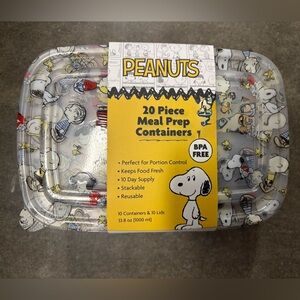 Peanuts Yellow Meal Prep Containers Set Snoopy Linus